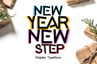 New Year New Step Font: Elevate Holiday Designs with Cheerful Typography