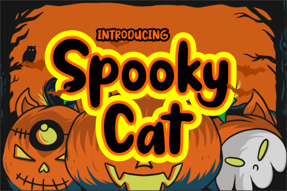 Spooky Cat: Halloween-Inspired Display Font for Handmade Labels, Invitations & Seasonal Designs
